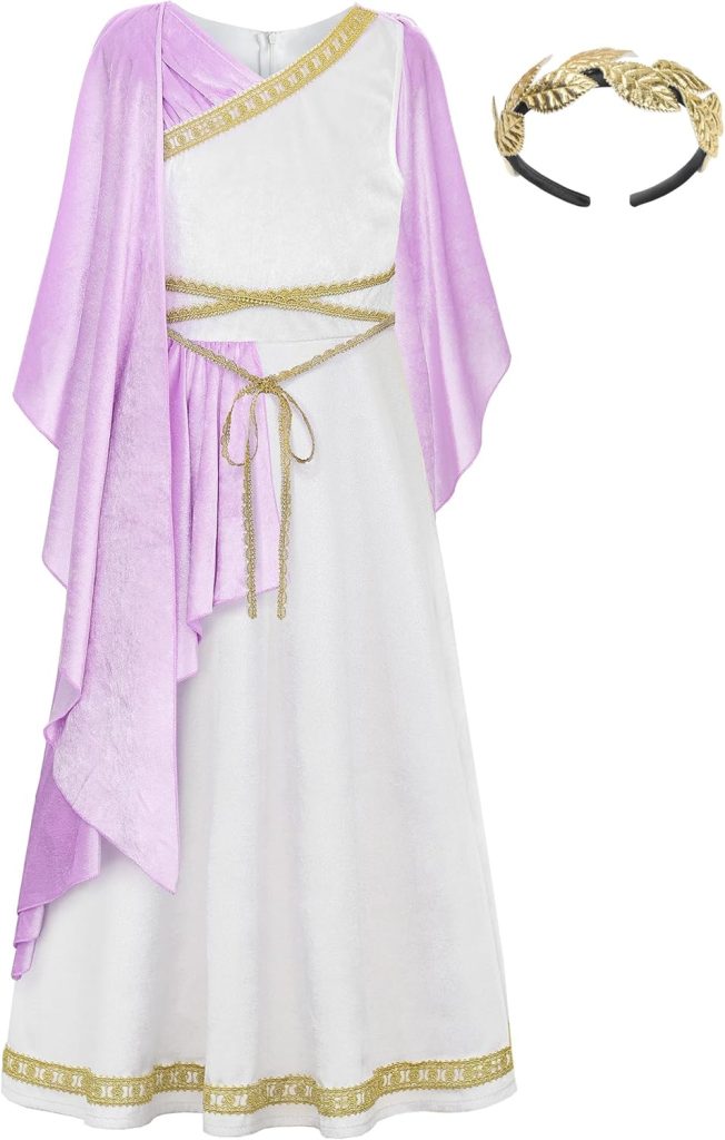 ReliBeauty Kids Greek Goddess Costume Girls with Headband