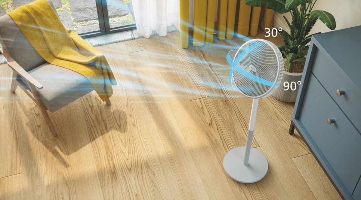 ⁦Philips Pedestal Fan 2000 Series - Fan Airflow 2562 m³/h, Ultra Quite, Tiltable & Oscillating, 40cm Head Diameter, Adjustable Height, White - CX2550/00⁩ - الصورة ⁦6⁩