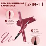 ⁦NALACAL 3PCS Matte Liquid Lipstick and Lip Liner Kit 2-IN-1 Pigmented Lip Gloss and Lip Liner Set Long-Lasting and Waterproof One Step Lips Makeup Kits⁩ - الصورة ⁦5⁩