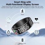 ⁦YelaJoy Smart Ring, Waterproof Health Tracker, 19MM Fitness Tracker Ring with Heart Rate Monitor,Sleep Tracker,Step Counter,Gesture Control, Compatible with IOS, Android, Black⁩ - الصورة ⁦2⁩
