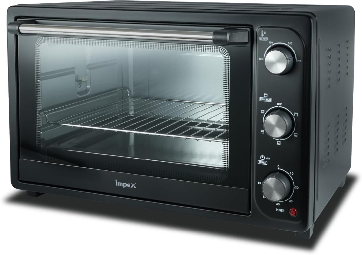 Impex - 45 Liter Electric Oven, Rotisserie Function | Baking, Toasting & Grilling | 1800W - OV 2902 | امبكس - فرن كهربائي 45 لتر ، وظيفة المشواة | الخبز والتحميص والشوي | 1800 واط