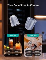 ⁦HiCOZY Clear View Ice Maker Countertop, Self-Cleaning Ice Machine with Ambient Lights, Ice in 6Mins, 26 lbs/Day, 2 Sizes of Bullet Ice for Apartment/Kitchen/Office/Home Bar⁩ - الصورة ⁦5⁩