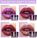 ⁦Glitter Lip Kit, Long Lasting Glitter Lip Powder with Primer and Brush, Shiny Cosmetics Set Glitters Lips Kit for Wife Mom Women Wedding Halloween Party Christmas Travel Family Gathering Holiday Event⁩ - الصورة ⁦3⁩