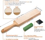 ⁦SHARPAL 205H Double-sided Leather Strop (Genuine Cowhide) 13.2" x 2.4" Kit with 2 Oz. Polishing Compound & Angle Guide, Knife Stropping Block for Sharpening & Honing Knives tools, Woodcarving Chisels⁩ - الصورة ⁦2⁩
