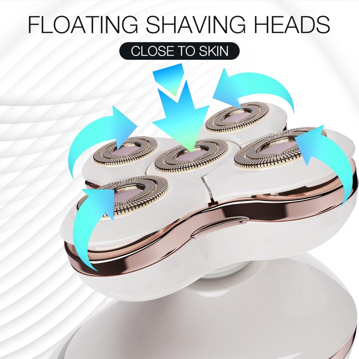 ⁦VIMC Electric Razors for Womens, Best Shaver for Women, Rechargeable Trimmer with Detachable Head for Women's Legs, Bikini, Face, Lips Hairs, Cordless Wet Dry Facial Hair Removal for Women⁩ - الصورة ⁦2⁩