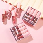 Azonee 8 Pcs Shimmer Lip Gloss Crystal Jelly Liquid Lipstick Set Moisturizing Hydrating Long Lasting Lip Gel With Pink Box (A&B) - الصورة 5