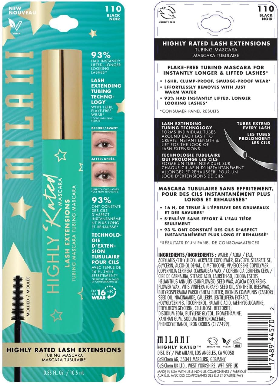 71I7fDNHknL._AC_SL1500_.jpg ميلاني ماسكارا تمديد الرموش عالية الجودة لزيادة الطول والرفع - اسود - عبوة من قطعتين - الصورة 6