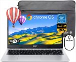 acer Chromebook 315 Laptop Computer for Student Business, 15.6" FHD IPS Display Chomebook Laptops, Intel Celeron N4500, 4 GB RAM|320 GB(64 GB eMMC+256 GB Card), WiFi6, Chrome OS+Designed Accessories