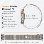 ⁦KASTWAVE Magnetic Milanese Loop Ban, Compatible with Apple Watch Band Ultra 2/Ultra 49mm 46mm 45mm 44mm Men Women, Adjustable Strap, for iWatch SE Series 10/9/8/7/6/5/4⁩ - الصورة ⁦7⁩