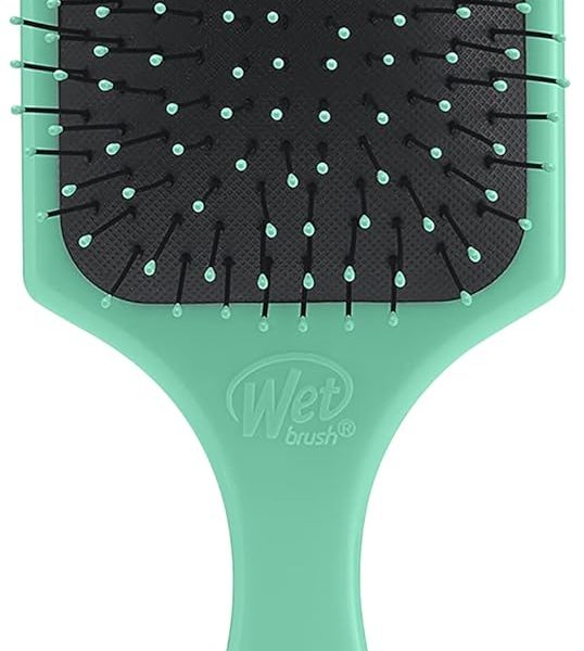 فرشاة فك تشابك الشعر بادل من ويت براش حصرية لأمازون، شعيرات انتيلي فليكس فائقة النعومة اكوا فينت رائعة لعلاج الشعر ومريحة وخالية من الألم للنساء والرجال والشعر الرطب والجاف والتالف