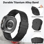 ⁦Newentor No Gaps Bands Compatible with Samsung Galaxy Ultra 2025 Strap Stainless Steel Metal Replacement Watch 8 47mm Strap Women Men Black⁩ - الصورة ⁦3⁩