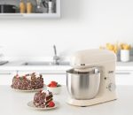 ⁦خلاط كهربائي قائم بقدرة 1300 وات مع تحكم احترافي بعدد 8 سرعات ووظيفة النبض، خلاط كهربائي قائم بوعاء قابل للإزالة من جانو، لون بيج، سعة 5 لتر، موديل JN02202⁩ - الصورة ⁦4⁩