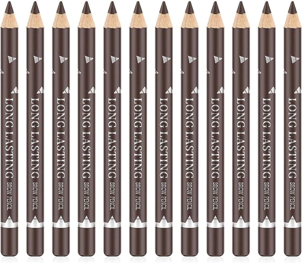 قلم حواجب بني من جويز، 12 قلم حواجب بني طبيعي للنساء، سهل الاستخدام للمكياج اليومي والاطلالات الاحترافية، اقلام حواجب مقاومة للماء وتدوم طويلا