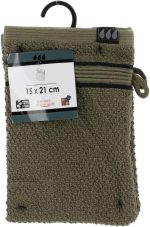 ⁦طقم قفازات حمام من القطن AA7011143 من تيندانس، أخضر كاكي وأسود، 15 × 21 سم، قطعتان⁩ - الصورة ⁦2⁩