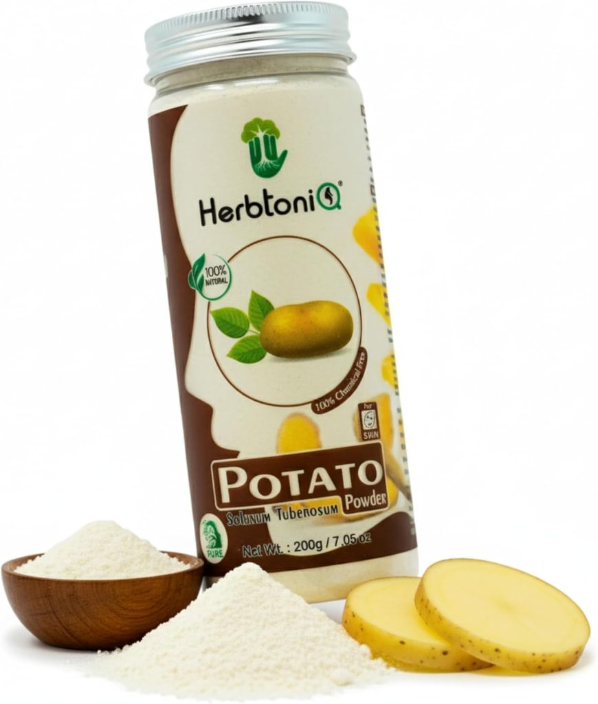 Herbtoniq Potato Face Pack Powder for Skin Whitening, Acne Reduction, Tan Removal, Depigmentation, Reduce Spot and Dark Circle | Face Pack for Glowing Skin | Pure and Natural | Unisex | 200 Grams