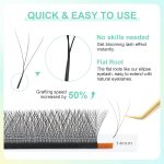 NAGARAKU W Eyelash Extension 3D Volume Premade 0.07mm C curl 8-12mm mix Faux Mink Matte Black Cluster Easy Fanning yy Eye Lashes - الصورة 5