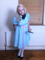⁦ROLECOS Gilrs Princess Dress Light Blue Maxi Dresses Halloween Cosplay Costume⁩ - الصورة ⁦5⁩