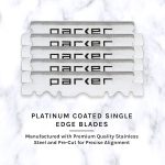 ⁦Parker Safety Razor SRW Straight Edge Barber for Men with 100 Platinum Stainless Steel Single Edge Barber Blades for a Barber Shop Shave⁩ - الصورة ⁦5⁩