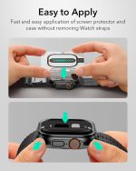 ⁦ESR for Apple Watch Ultra 3/2/1 Case with Screen Protector 49mm (2025/2024/2023/2022), Military Grade Protection, Aluminum Alloy Case with 2 Pack Armorite Glass Protector Set, Stay Original, Black⁩ - الصورة ⁦6⁩