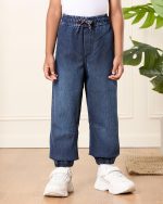 ⁦REDTAG Boys Navy Solid Pull-on Jeans⁩ - الصورة ⁦2⁩
