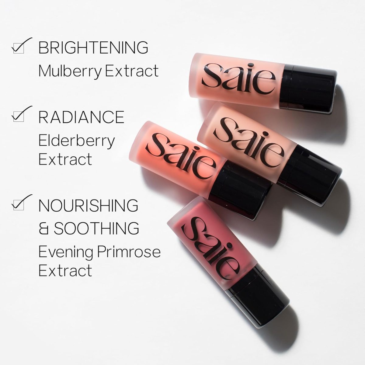 ⁦Saie Dew Blush Blendable Liquid Cheek Flush Cutie Warm Dusty Rose⁩ - الصورة ⁦4⁩