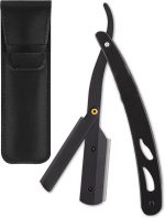 Khazna Straight Razor for Men - Premium Single Derby Blade Cutthroat Razor - 10 Replaceable Stainless Steel Blades - Barber Straight Edge Razor Kit - Navajas Para Barbero - Includes Leather Case