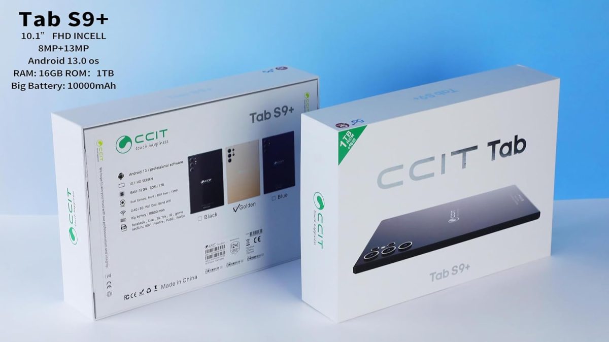 ⁦CCIT Tab S9+ Tablet 10.1 Inch FHD Android 13 Tablet PC 16GB RAM 1TB ROM 10000mAh Battery with Keyboard and Mouse Blue⁩ - الصورة ⁦2⁩