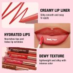 ⁦Lip Makeup Set, Matte Lip Liner With Nourishing Lip Oil Lip Gloss Set, Long-Lasting And Hydrating 2 IN 1 Makeup Set, Beauty Daily Cosmetics Gift for Girls⁩ - الصورة ⁦2⁩