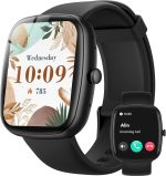 Parsonver Smart Watch for Men Women with Bluetooth Calls, 1.83" Fitness Tracker Watch 100+ Sport Modes IP68 Waterproof for Android iOS Phones with Blood Oxygen Heart Rate Sleep Monitor, Black