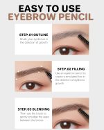 قلم تحديد الحواجب 2 في 1-2 شوكة بطرف منحني وطرف فرشاة دقيق لحواجب تشبه الشعر الطبيعي، مقاوم للماء ويدوم طويلا (بني رمادي) - الصورة 4