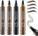 ALMEKAQUZ 4Pcs Waterproof Eyebrow Pencil - Long Lasting 4 Heads, Contouring, Smudge-proof for Women to Shape and Fill Eyebrows
