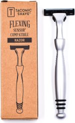⁦Taconic Shave's Heavyweight Chrome razor - Compatible with Gillette Sensor Blades - One Sensor Razor Blade Included⁩ - الصورة ⁦8⁩