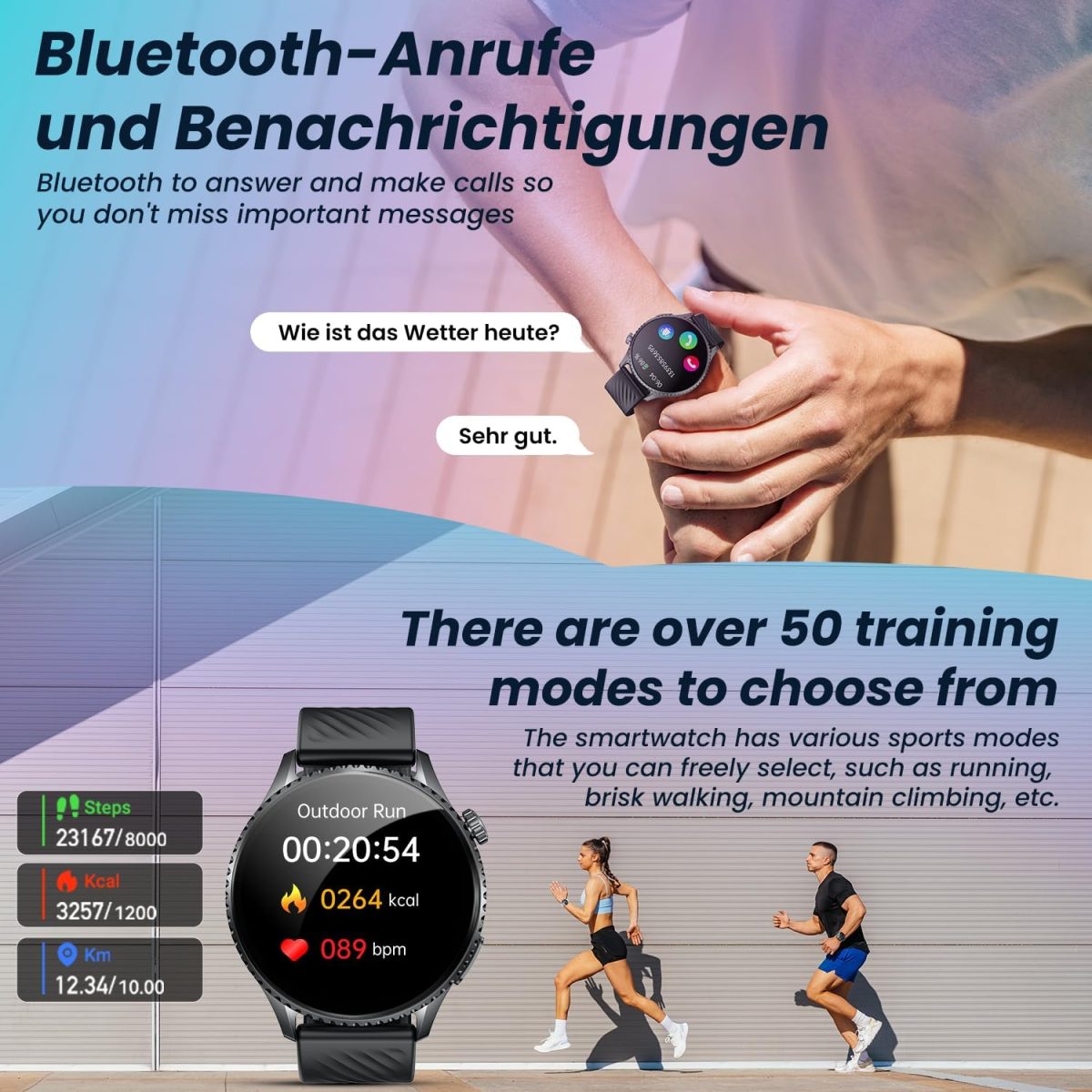 ⁦Men's Smartwatch with ECG + HRV Fitness Watch: 1.56 Inch AMOLED with Bluetooth Phone Function Smart Watch 24H Heart Rate Blood Pressure Fitness Tracker Pedometer IP67 Waterproof Watch Compatible⁩ - الصورة ⁦5⁩