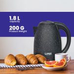 ⁦غلاية كهربائية 1.8 لتر من الفولاذ المقاوم للصدأ بقدرة 1500 واط سريعة الغليان مع إغلاق تلقائي وحماية من الغليان حتى الجفاف ومقبض مريح وهيكل مزدوج الطبقات وفتحة واسعة وفوهة صب من لينكس - موديل KT-2104⁩ - الصورة ⁦3⁩