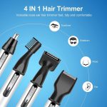 ⁦SYOSI Ear and Nose Hair Trimmer for Men,Professional USB Rechargeable Nostril Nasal Hair Vacuum Cleaning System,4 in 1 Lightweight Waterproof Hair and Beard Clippers for Women (White)⁩ - الصورة ⁦2⁩