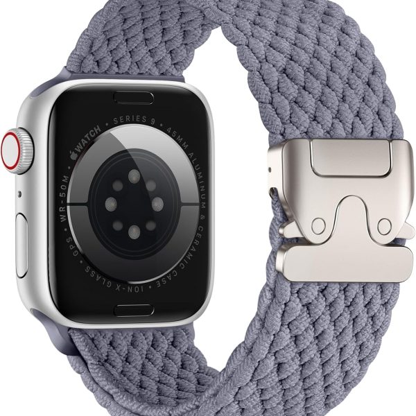 يو بيك سوار ساعة مضفر متوافق مع ساعة ابل الترا 2 49 ملم 46 ملم 45 ملم 44 ملم 42 ملم - سوار رياضي من النايلون المرن مع ابزيم باراشوت لسلسلة اي ووتش 10 9 8 7 6 5 4 3 2 1 SE الترا