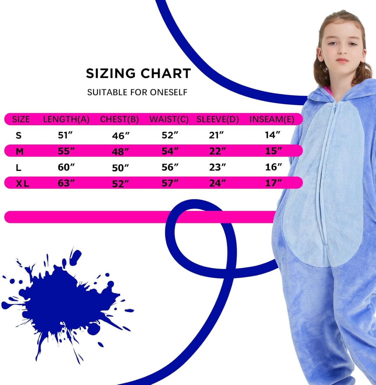 ⁦Yemnut Halloween Christmas Unisex Kids Flannel Cosplay Onesie Costume Outfit Suit for Girls and Boys⁩ - الصورة ⁦2⁩