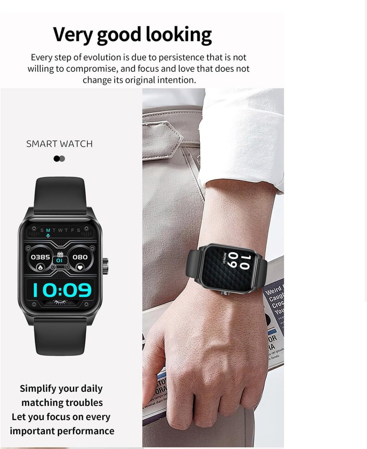 ⁦V25Z Smart Watch IP 68 Waterproof Answer/Make Call, Supports the Arabic language, Compatible with iPhone Android Phone⁩ - الصورة ⁦4⁩