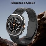 ⁦Newentor No Gaps Bands Compatible with Samsung Galaxy Ultra 2025 Strap Stainless Steel Metal Replacement Watch 8 47mm Strap Women Men Black⁩ - الصورة ⁦7⁩