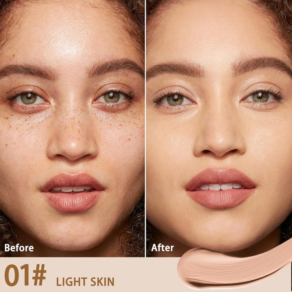 ⁦Waterproof Long-Lasting Concealer Full Coverage, under eye concealer for Dark Circles & Dark Spots, Brightener Concealer Makeup for All Skin - Light Skin⁩ - الصورة ⁦2⁩