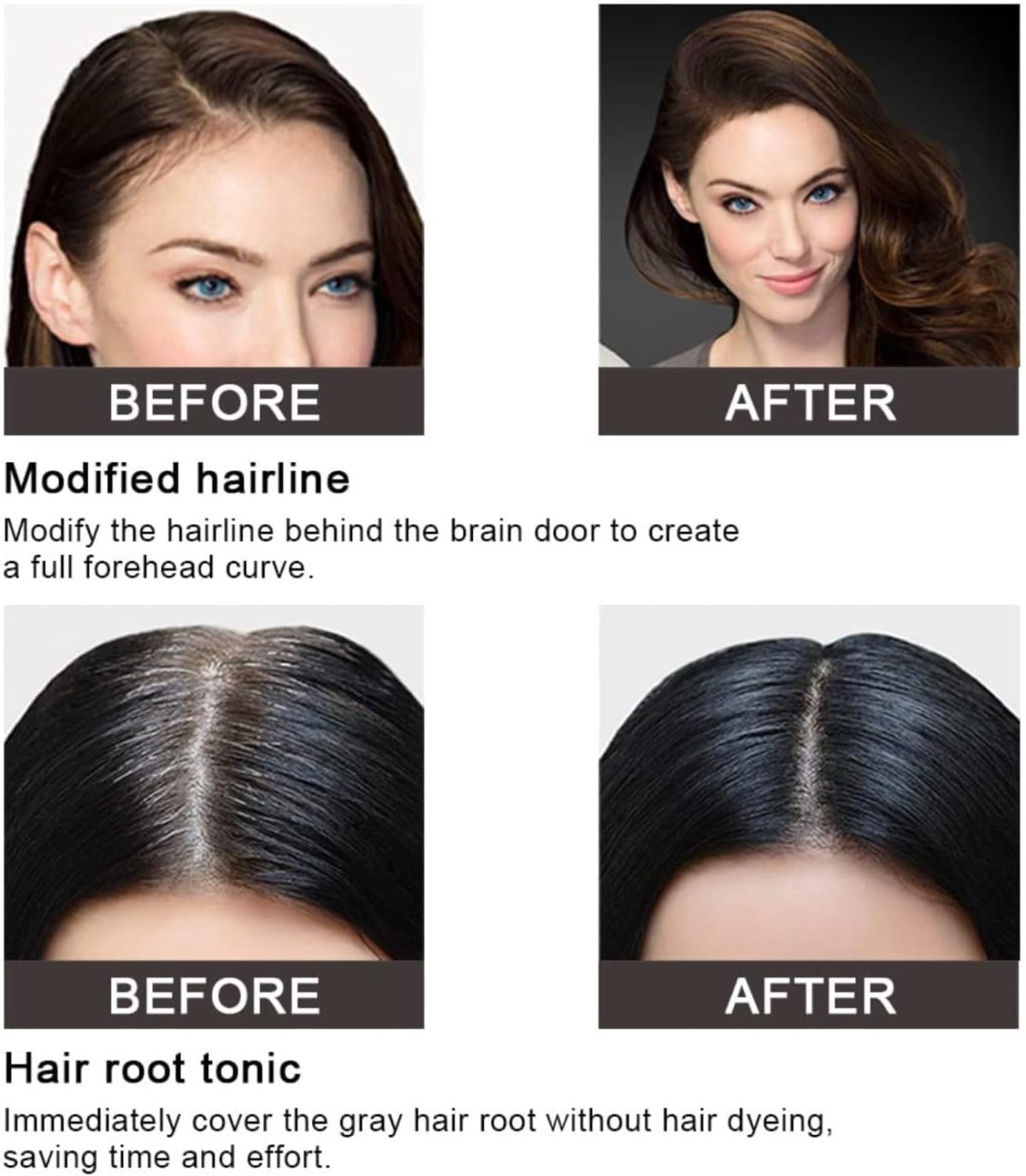 ⁦Hairline Powder Black, Hair Line Repair Powder, Hair Root Dye Touch-Up, Instantly Hair Color Shadow Cover Grey Hair, Thin Hair Powder for Women and Men, Bald Spots, Beard, Hair Root Powder Black⁩ - الصورة ⁦8⁩