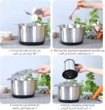 ⁦5 Litre Electric Meat Chopper Grinder 850W 3 variable speed Stainless Steel Bowl Multifunctional 5L Food Processor for Meat Vegetable Onion Ginger Garlic Mincer Blender for Home/Restaurant/Kitchen⁩ - الصورة ⁦6⁩