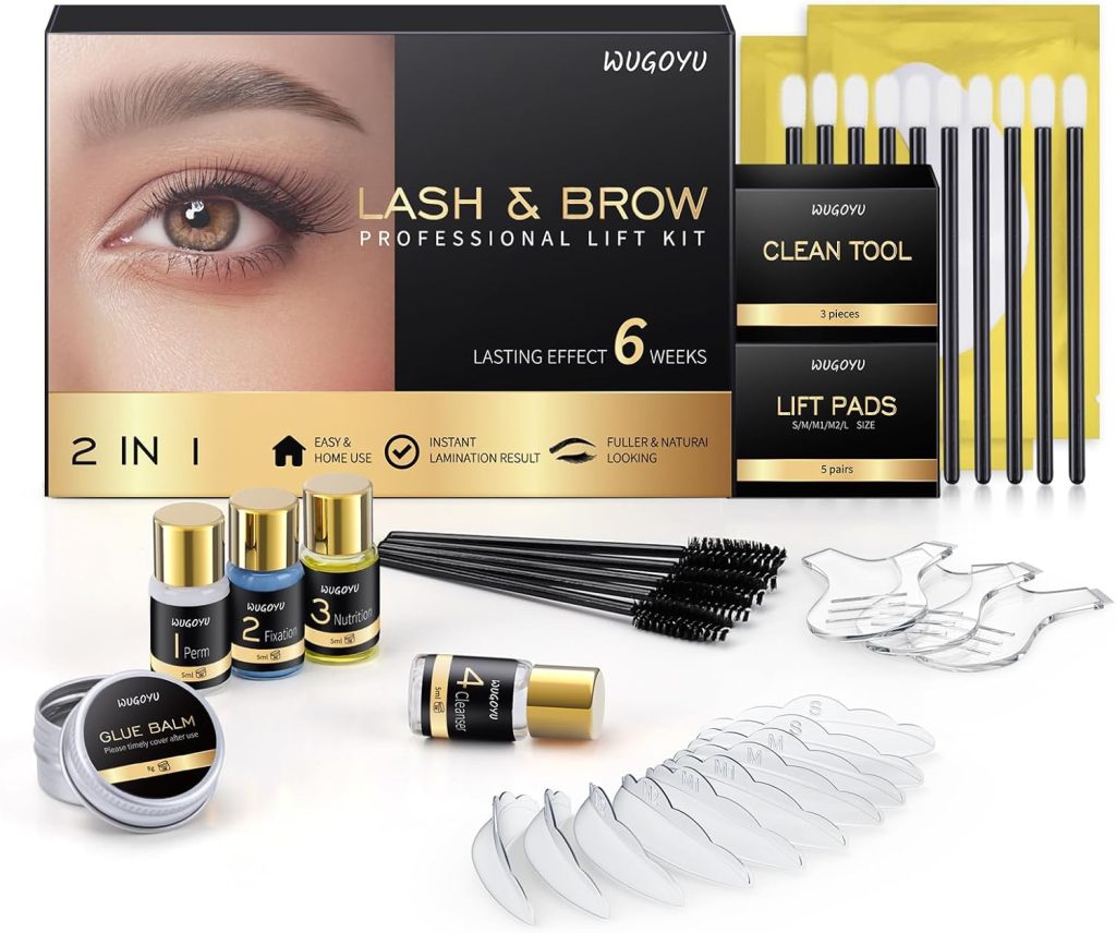 Lash Lift Kit - Brow Lamination Kit, Eyebrow Lamination Kit, Professional Eyelash & Brow 2 IN 1 Perm Kit, Eyebrow lift Kit, Fuller & Thicker Brows Suitable for Salon & Home Use, Lasts For 4-6 Weeks