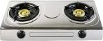 ⁦Geepas 2-Burner Gas Stove with Auto Ignition Stainless Steel Body | Model No GK5605 with 2 Years Warranty⁩ - الصورة ⁦2⁩