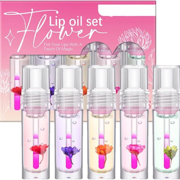 مجموعة زيت شفاه لتكبير الشفاه من كولور تشينج، ملمع شفاه شفاف للعناية بالشفاه، زيت مرطب شفاه نباتي طبيعي، مغذي، غير لزج