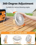⁦SWEETFULL Desk Fan, Small USB Desk Fan Silent, 3 Speeds Portable Personal Desktop Fan, Dual 360 Adjustment Mini Fan, Quiet Operation for Home,Office,School and Outdoor (White)⁩ - الصورة ⁦3⁩