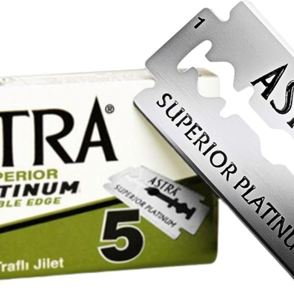 10 Astra Superior Platinum Double Edge Razor Blades For Professional Barbers And Traditional Shaving Enthusiasts