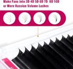 ⁦KOLYBEL Eyelash Extensions Easy Fan Lashes 0.07 Thickness C Curl 15mm Single Length Auto Blooming Lash Extension Volume Lashes Lasting Self Fanning Lashes(0.07-C,15mm)⁩ - الصورة ⁦5⁩