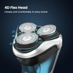 ⁦SweetLF Electric Razor for Men, 120 Min Shaving, Fast UK Adapter (1H Charging),100% Waterproof, Wet & Dry Rotary Shavers for Men with Pop-up Trimmer, LED Display⁩ - الصورة ⁦2⁩