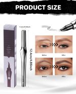 قلم تحديد الحواجب 2 في 1-2 شوكة بطرف منحني وطرف فرشاة دقيق لحواجب تشبه الشعر الطبيعي، مقاوم للماء ويدوم طويلا (بني رمادي) - الصورة 2